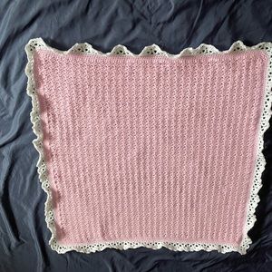 Crochet Baby Blanket - Lacy Pink